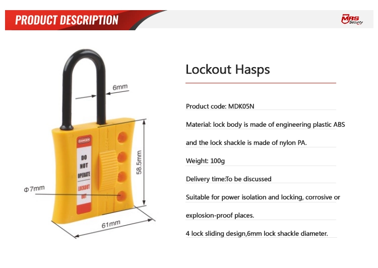 Wholesale Hasp Lockout Padlock Nylon Insulation Industrial Electrical Lockout