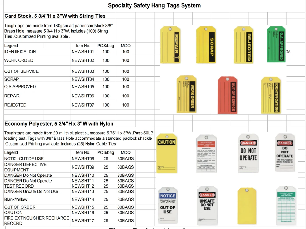 Custom Plastic Vinyl Danger Self-Laminating Peel and Stick Safety Tag