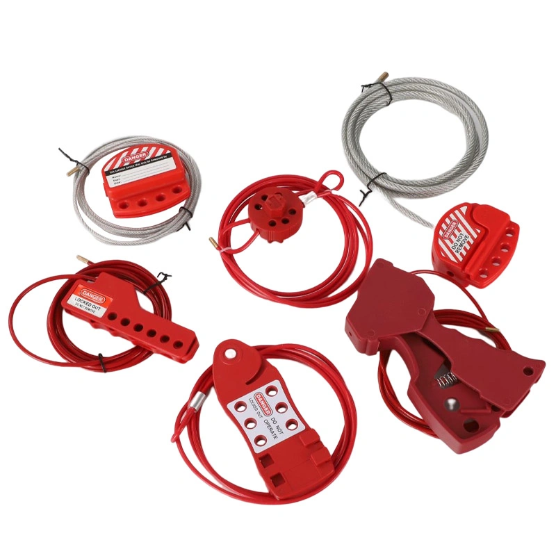 Industrial Device Safety Steel Insulation Wire Cable Lockout Tagout Adjustable Cable Lockout